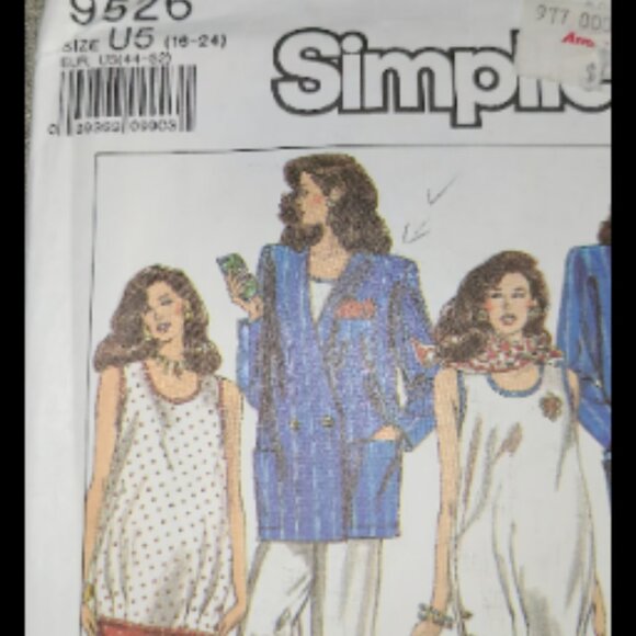 Vintage Simplicity 9526 Maternity Pants, Skirt, Top, Jacket Pattern Sizes 16-24 - Picture 2 of 3